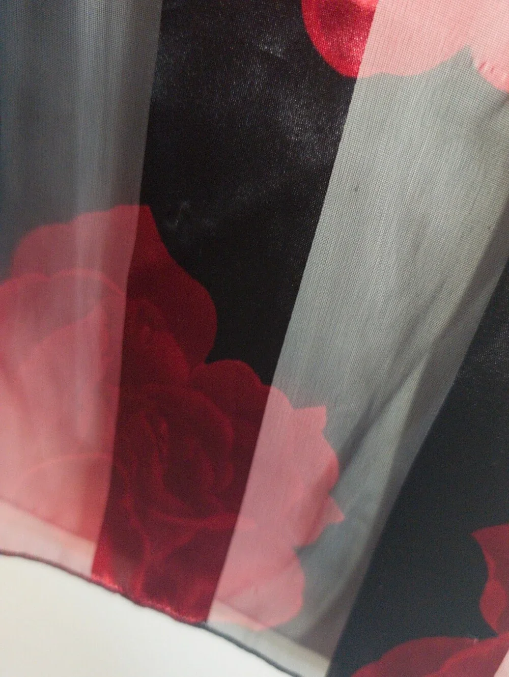 Vintage late 80s or early 90s large rose pattern sheer scarf